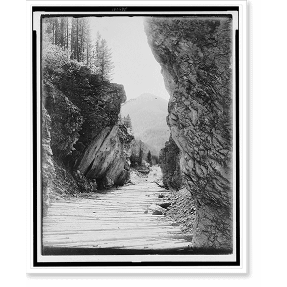 Historic Print, [Bridge at Mystic Lake Gorge, near Bozeman, Montana], 18" x 24"