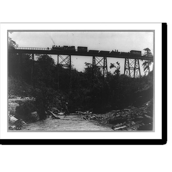 Historic Print, Bridge on the Uganda Railway made of American steel and put in place under American direction, Africa, 16" x 20"