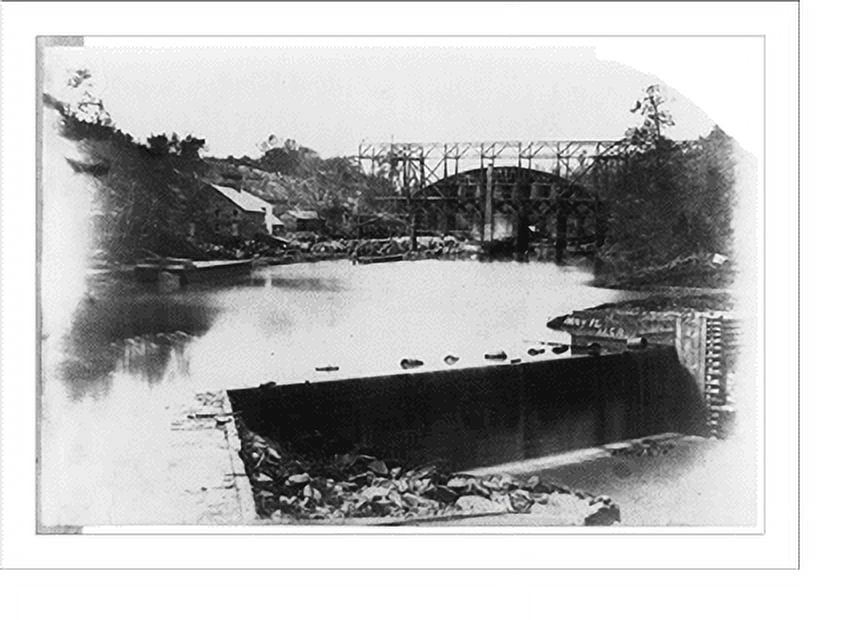 Historic Print, [Bridge under construction Cabin John Bridge], 16" x