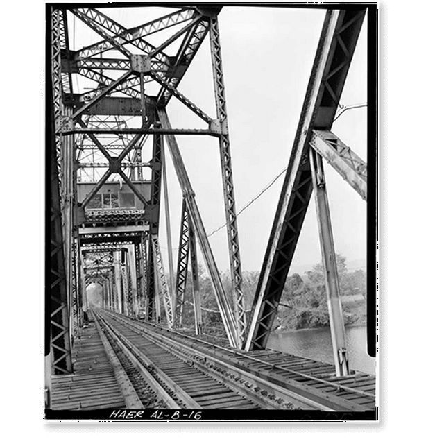 Historic Print, Bridgeport Swing Span Bridge, Spanning Tennessee River