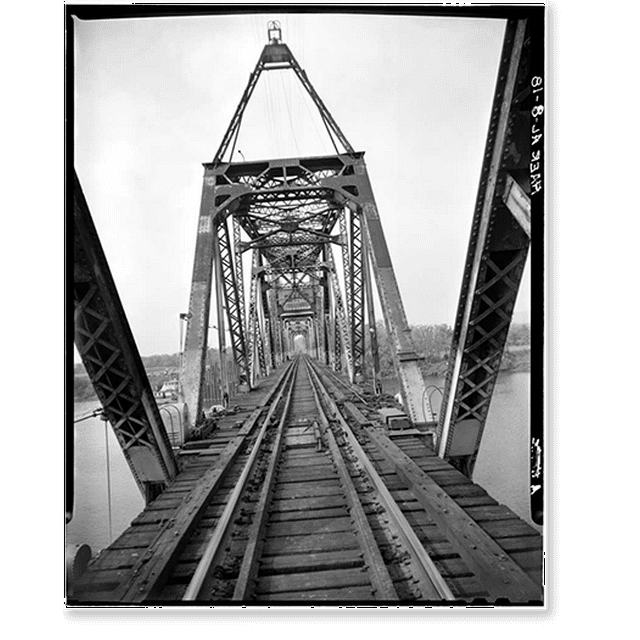 Historic Print, Bridgeport Swing Span Bridge, Spanning Tennessee River