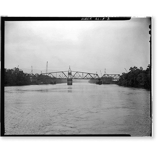 Historic Print, Bridgeport Swing Span Bridge, Spanning Tennessee River