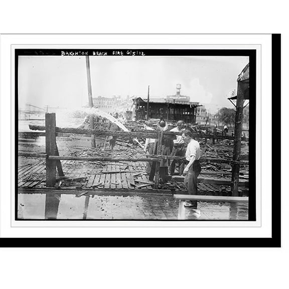 Historic Print, Brighton Beach fire, 1912, 16" x 20"