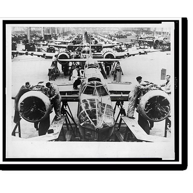 Historic Print, Britain building a plane an hour, 16" x 20"