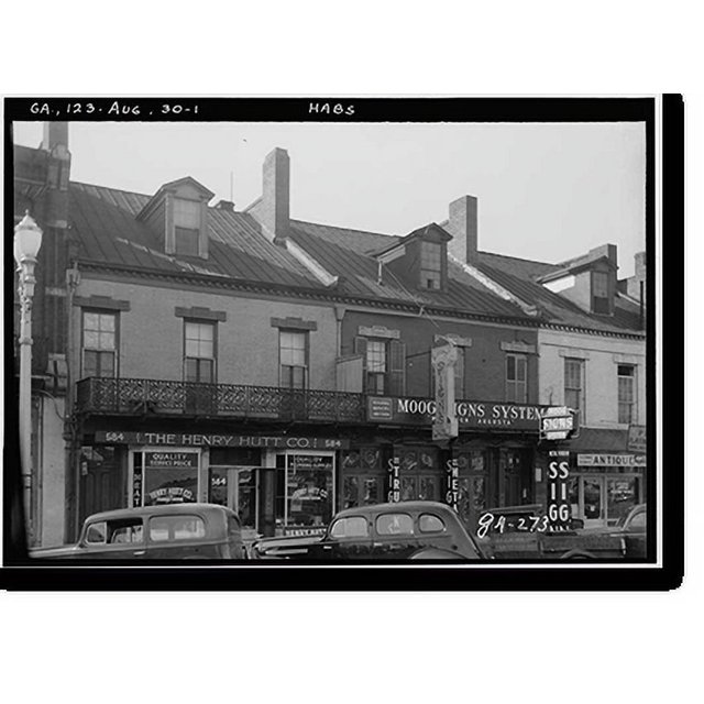 Historic Print, Broad Street Stores (South Side), Broad, Fifth & Sixth