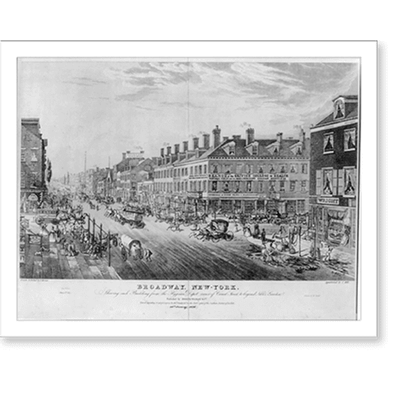 Historic Print, Broadway, New York, 16" x 20"