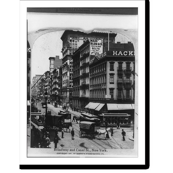 Historic Print, Broadway and Canal St., New York, 16" x 20"