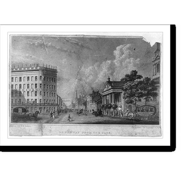 Historic Print, Broadway from the Park, 16" x 20"