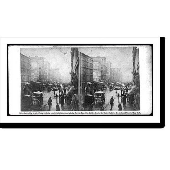 Historic Print, Broadway on a rainy day, N.Y.C., 18" x 24"