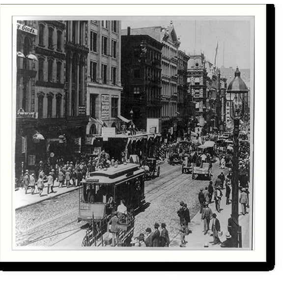 Historic Print, Broadway, the busy thoroughfare of New York City, 16" x 20"