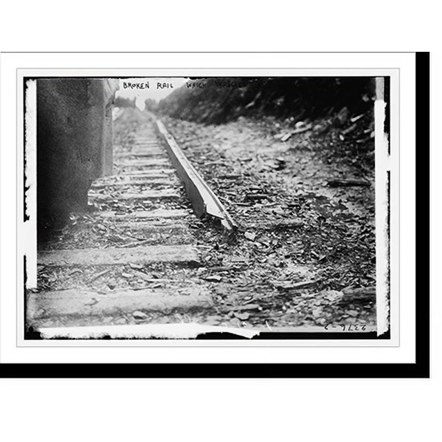 Historic Print, Broken rail which wrecked "20th Century", 16" x 20