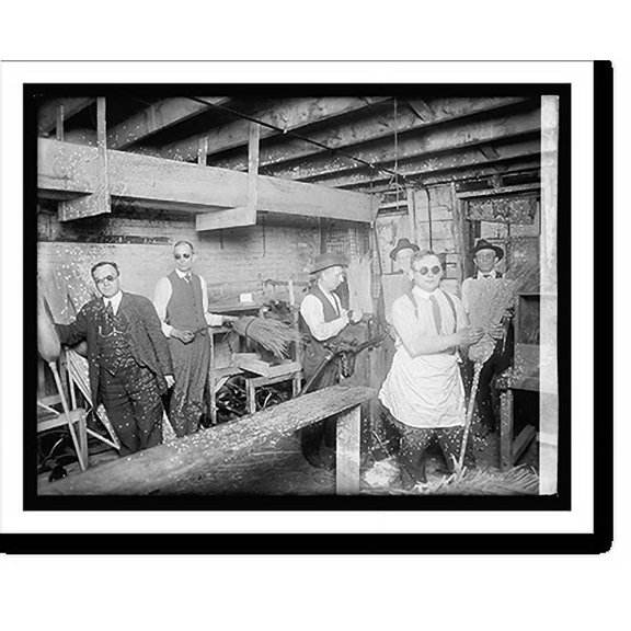 Historic Print, Broom factory for blind, 16" x 20"