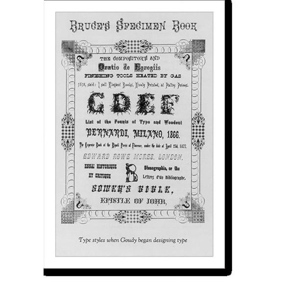 Historic Print, Bruce's Specimen Book, 16" x 20"