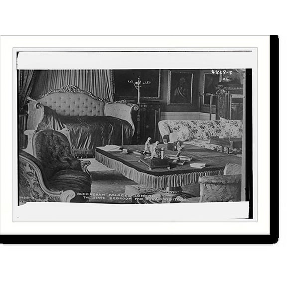 Historic Print, Buckingham Plalace, London . State Guest bedroom, 18" x 24"