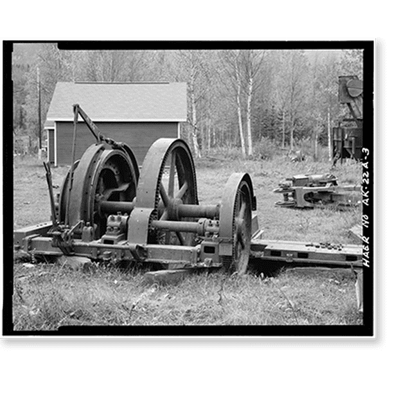Historic Print, Buffalo Coal Mine, Vulcan Cable Hoist, Wishbone Hill, Southeast end, near Moose Creek, Sutton, Matanuska-Susitna Borough, AK - 3, 16" x 20"
