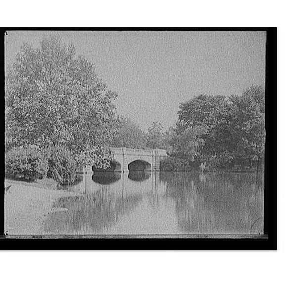 Historic Print, [Buffalo, N.Y., bridge in park], 18" x 24"