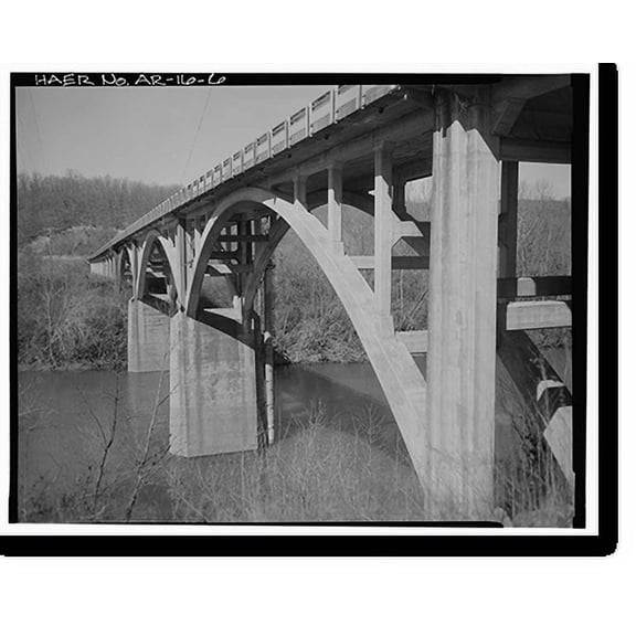 Historic Print, Buffalo River Bridge, Spanning Buffalo River on U.S. Highway 65, Marshall vicinity, Searcy County, AR - 6, 18" x 24"