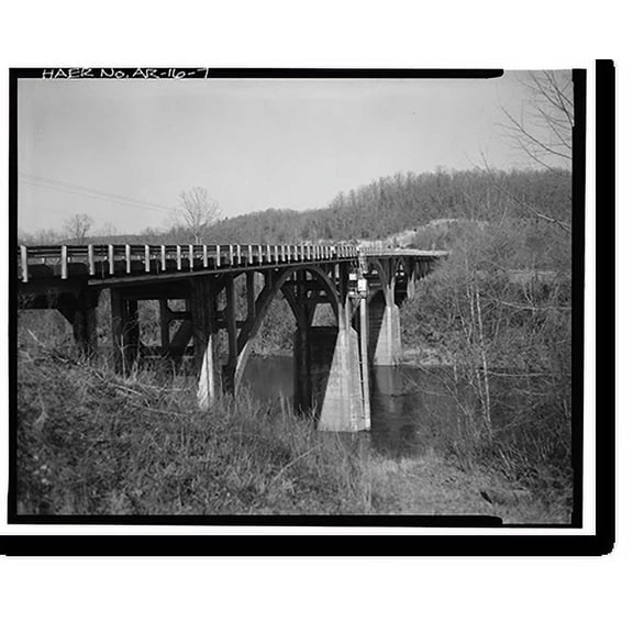 Historic Print, Buffalo River Bridge, Spanning Buffalo River on U.S. Highway 65, Marshall vicinity, Searcy County, AR - 7, 18" x 24"