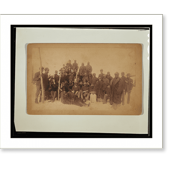 Historic Print, [Buffalo soldiers of the 25th Infantry, some wearing ...
