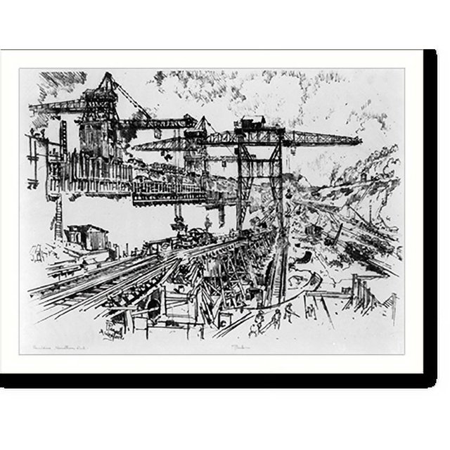 Historic Print, Building Miraflores lock.J. Pennell., 16" x 20