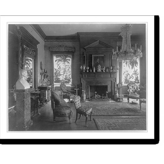Historic Print, [Building interiors: large parlor - Hampton, Balt. Co., Md.], 18" x 24"