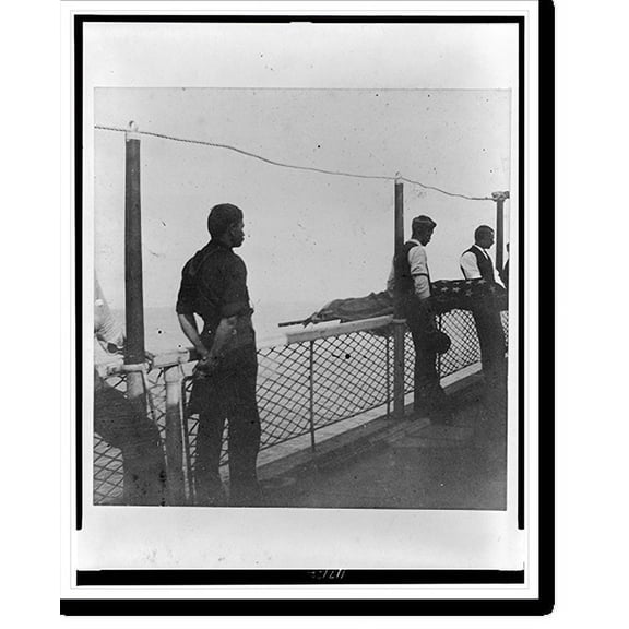 Historic Print, [Burial at sea of Mr. Oregerton(?), Ponce, Puerto Rico], 16" x 20"