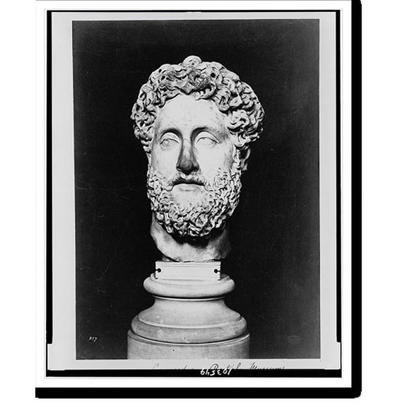 Historic Print, [Bust statue of Lucius Aelius Aurelius Commodus, viewed from front], 16" x 20"