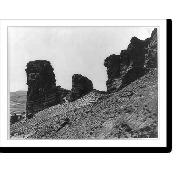 Historic Print, Buttes near Green River City, Wyoming.T. H. O'Sullivan, phot., 18" x 24"