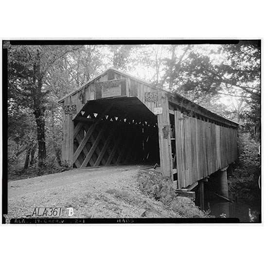 Historic Print, Buzzard Roost Covered Bridge, Highway to Allsboro Southwest of Cherokee, Cherokee vicinity, Colbert County, AL, 18" x 24"