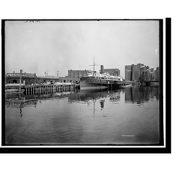 Historic Print, C. & B. Line freight docks, Buffalo, N.Y., 16" x 20"