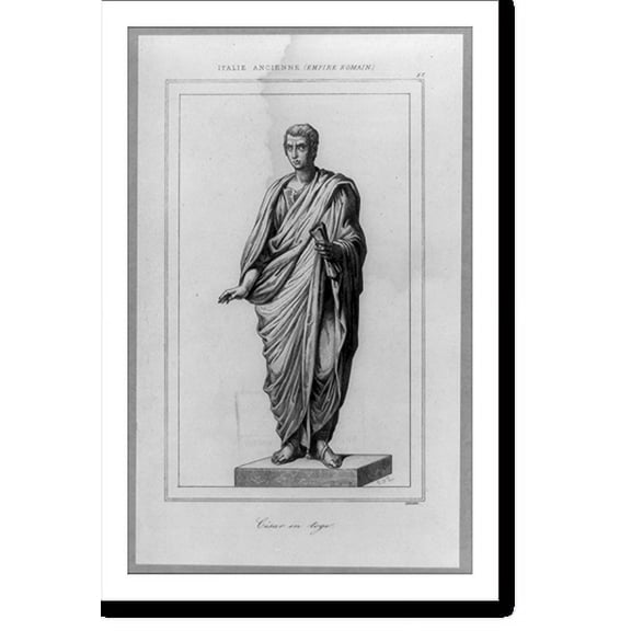 Historic Print, [C. Julius Caesar, full-length statue, standing, facing left], 18" x 24"