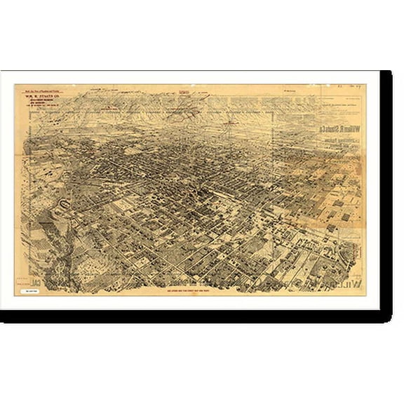 Historic Print, CA Pasadena 1903 MAP, 16" x 20"