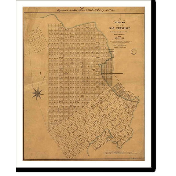 Historic Print, CA San Francisco 1849 MAP, 18" x 24"