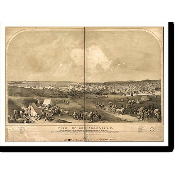 Historic Print, CA San Francisco 1851 MAP, 18" x 24"