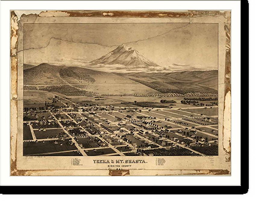 Historic Print, CA Yreka 1884 MAP, 16" x 20"