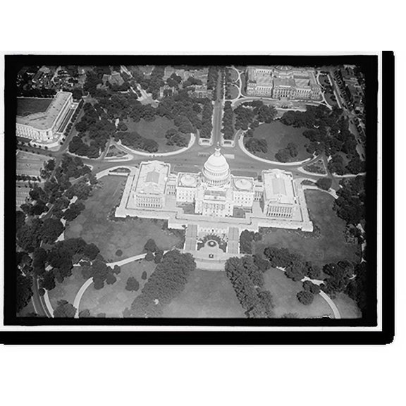Historic Print, CAPITOL, U.S. VIEW FROM AIR, 18" x 24"