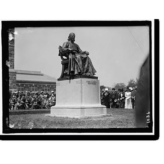 Historic Print, CARROLL, JOHN. STATUE AT GEORGETOWN UNIVERSITY, DEDICATED MAY 4, 1912, 16" x 20"