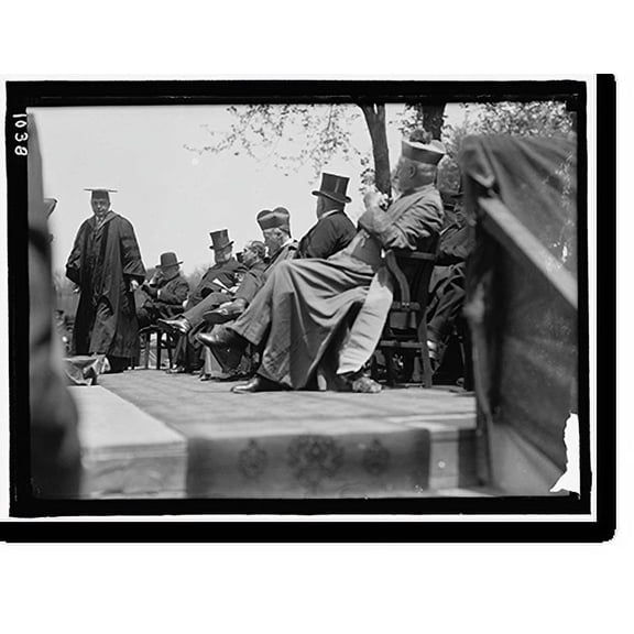 Historic Print, CARROLL, JOHN. STATUE AT GEORGETOWN UNIVERSITY, DEDICATED MAY 4, 1912. CHIEF JUSTICE WHITE AND CARDINAL GIBBONS AT DEDICATION, 18" x 24"