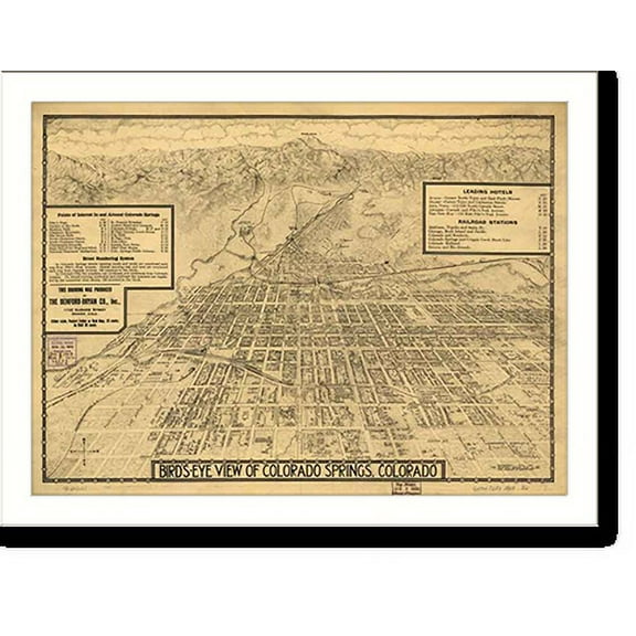 Historic Print, CO Colorado Springs 1909 MAP, 18" x 24"