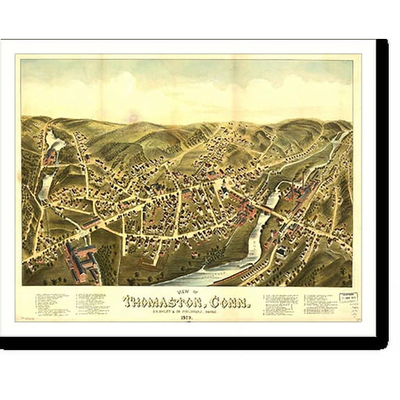 Historic Print, CT Thomaston 1879 MAP, 16" x 20"