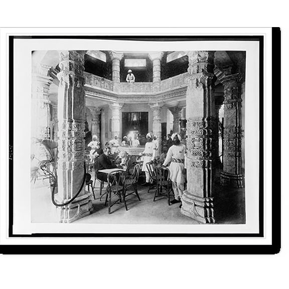 Historic Print, [Café in the rotunda of the Pavilion of India, with waiters and patrons, Paris Exposition, 1889], 16" x 20"