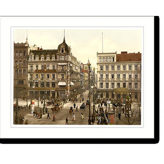 Historic Print, Cafe Bauer Unter den Linden (Kranzlers Confectionary) Berlin Germany, 16" x 20"