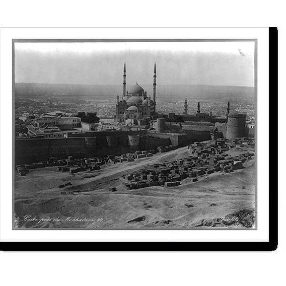 Historic Print, Caire prs du Mokkatam.Bonfils., 18" x 24"