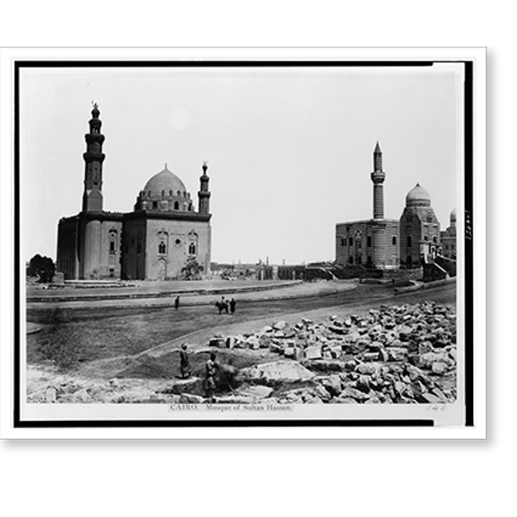 Historic Print, Cairo. Mosque of Sultan Hassan.P. Bergheim., 16" x 20"
