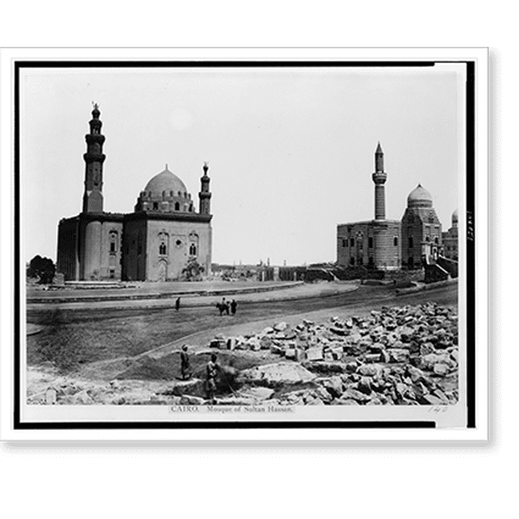 Historic Print, Cairo. Mosque of Sultan Hassan.P. Bergheim., 18" x 24"