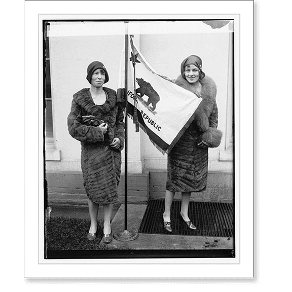 Historic Print, California State flag presented to Hoover, 3/5/29, 18" x 24"