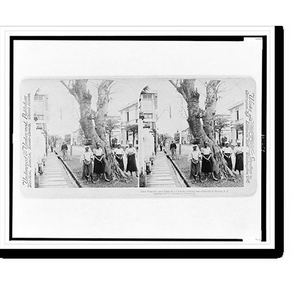 Historic Print, Calle Nazaleda, near Paseo de la Calzada - looking east - Suburbs of Manila, P.I., 16" x 20"