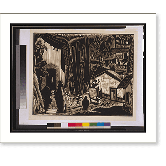 Historic Print, Calle ex convento - Taxco.Carl Pappe. - 2, 16" x 20"