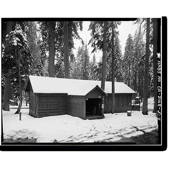 Historic Print, Camp Kaweah Historic District, Office-Warehouse, Giant Forest Village, Tulare County, CA - 4, 16" x 20"