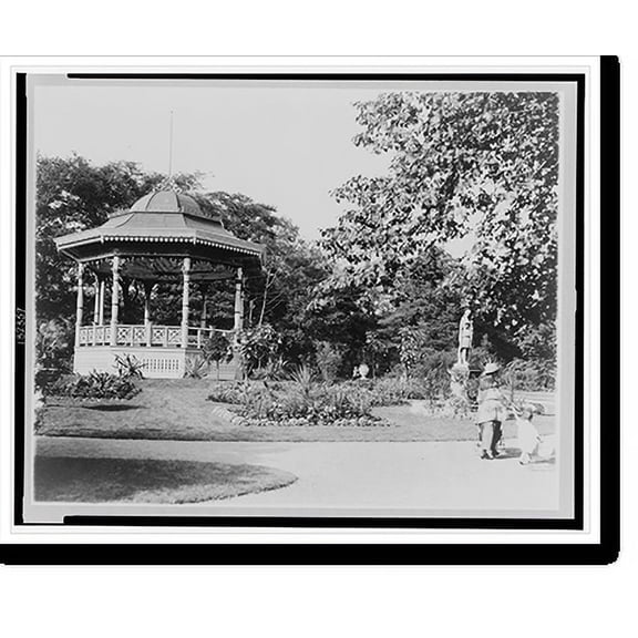 Historic Print, Canada, Nova Scotia, Halifax. Public gardens, 16" x 20"
